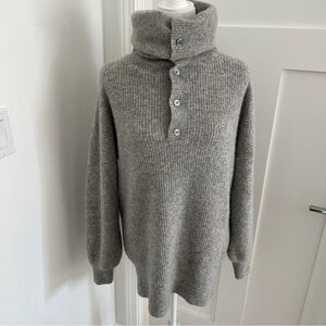 Nap Loungewear Wool/ Raccoon Yarn funnel neck oversized sweater Sz M Gray *P27
